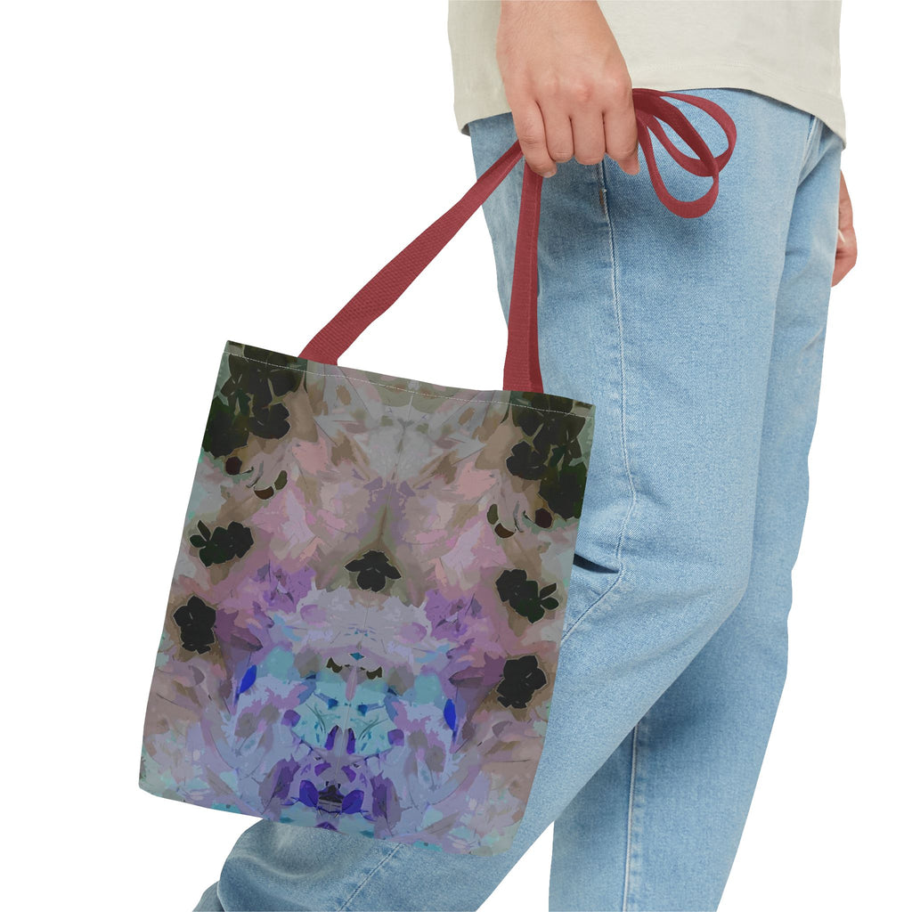 Floral Watercolor Mirror-Print Tote Bag — Pastel Bloom All-Over Print