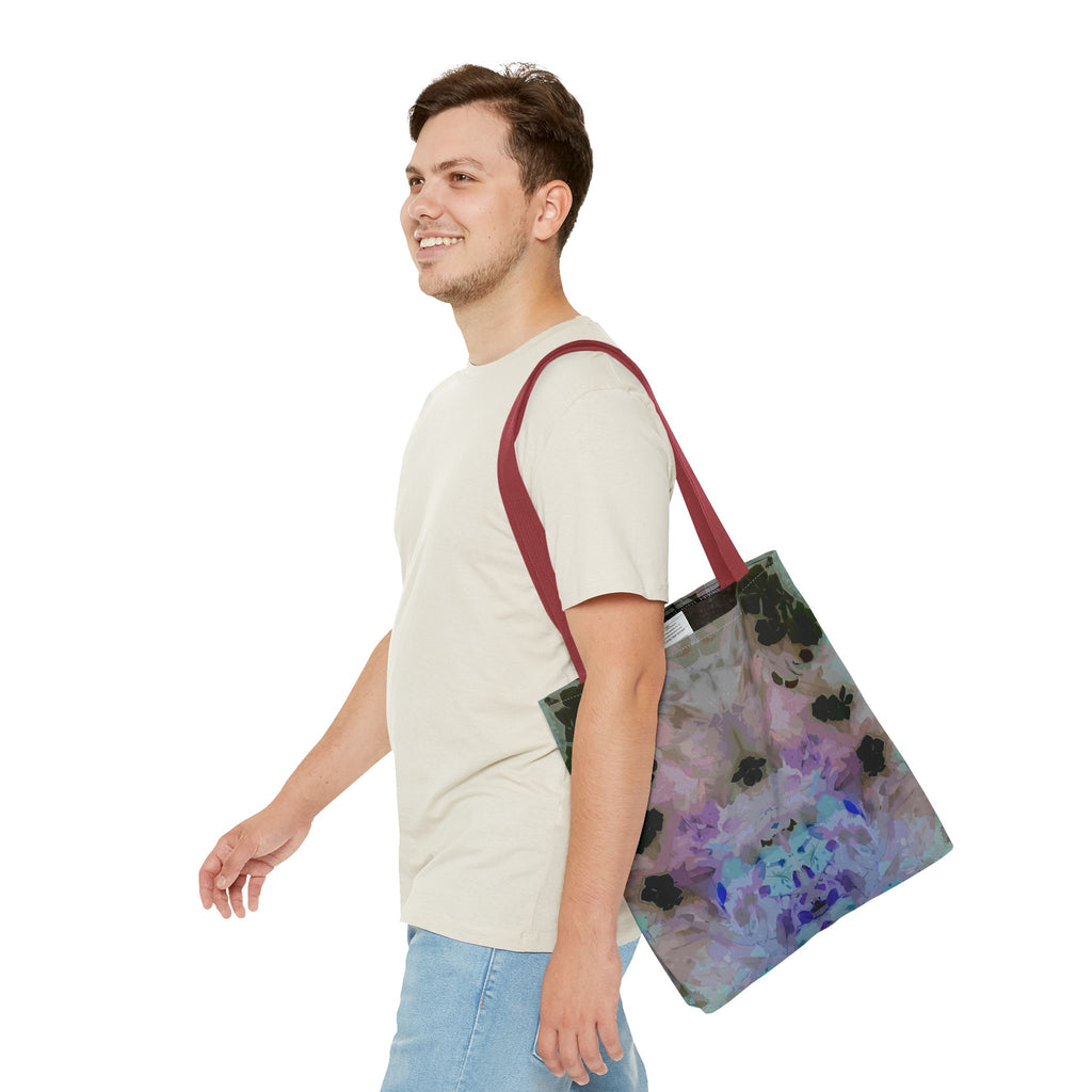 Floral Watercolor Mirror-Print Tote Bag — Pastel Bloom All-Over Print