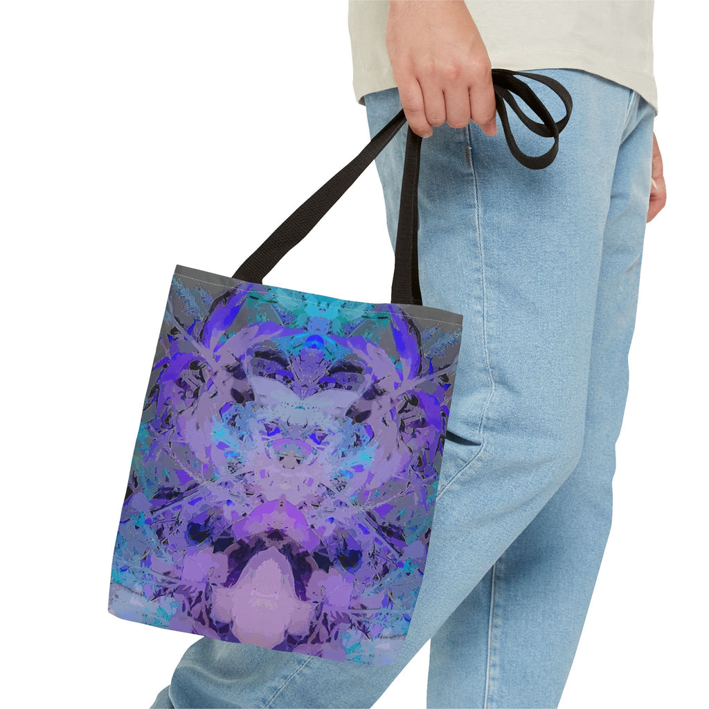Abstract Purple Blue Mandala Tote Bag — Psychedelic Art AOP Carryall