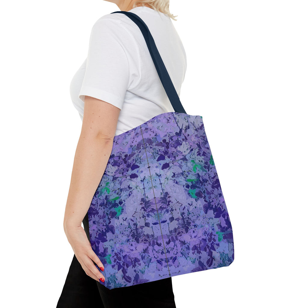 Purple Tie-Dye Tote Bag — Abstract Floral Pattern All-Over Print